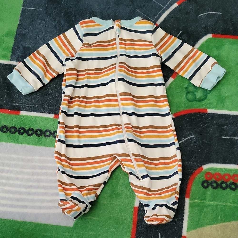 Colorful Striped Kids Footie Pajamas